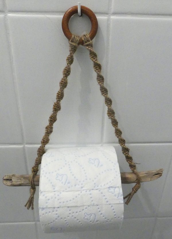Dérouleur papier toilette en macramé – Image 2