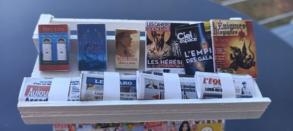 le ptit univers de sylvia, miniatures, détails, journaux, livres, diorama, unique
