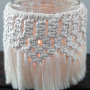 le p'tit univers de sylvia, macramé, photophore, verre, handmade, artisanat, creation